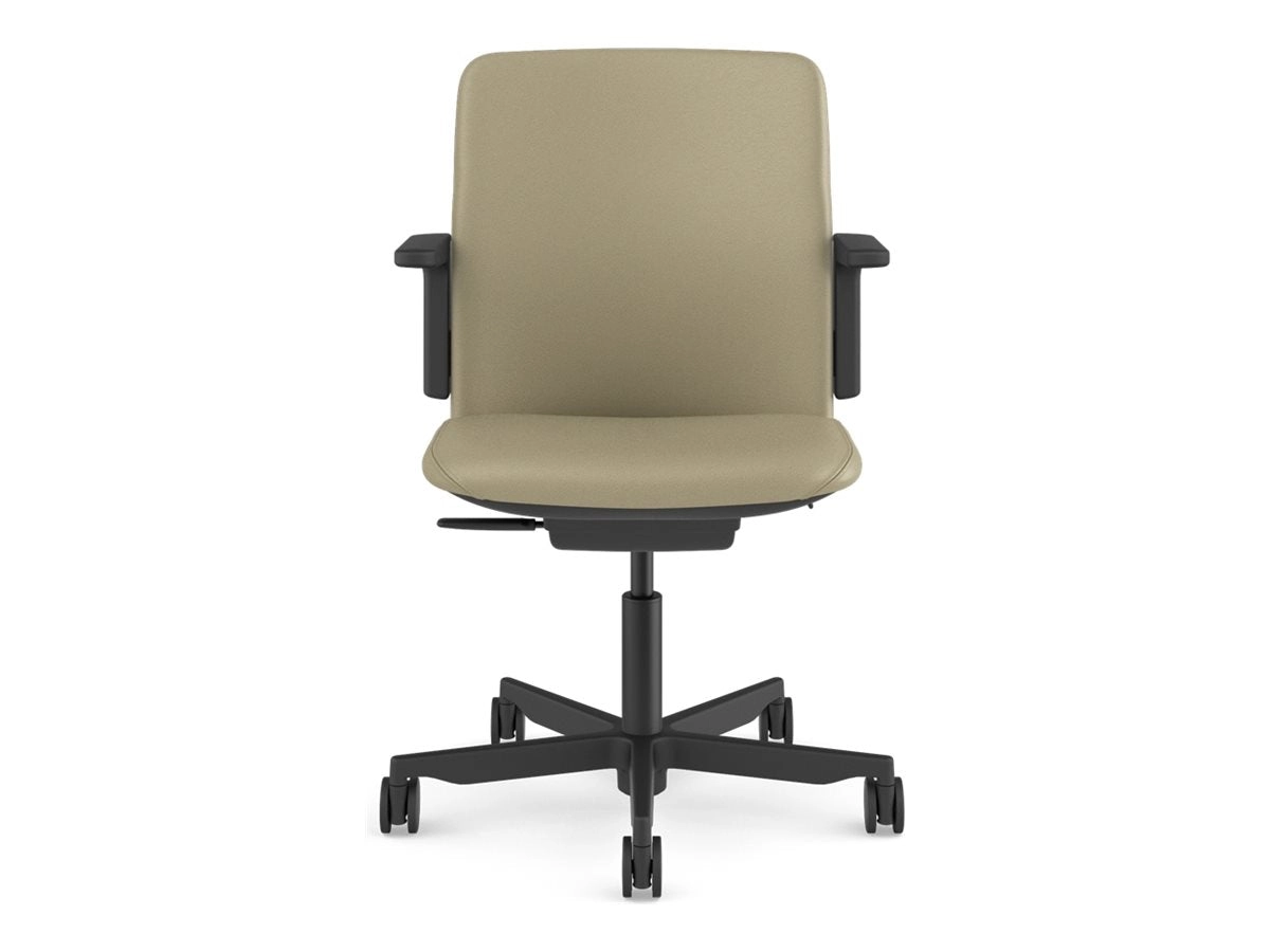 Humanscale Path - Chair - task - armrests - L-shaped - tilt - swivel - corvara (chrome-free leather), ocean-bound recycled plastic PT11BCL11VSSNSC