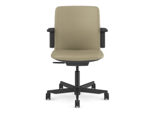 Humanscale Path - Chair - task - armrests - L-shaped - tilt - swivel - corvara (chrome-free leather), ocean-bound recycled plastic PT16BCL11VSSNSC
