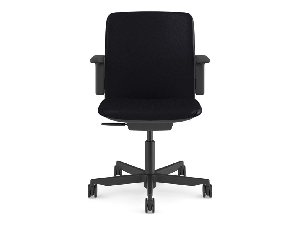 Humanscale Path - Chair - task - armrests - tilt - swivel - corvara (chrome-free leather) - black, midnight PT16BCL57NSSNSC