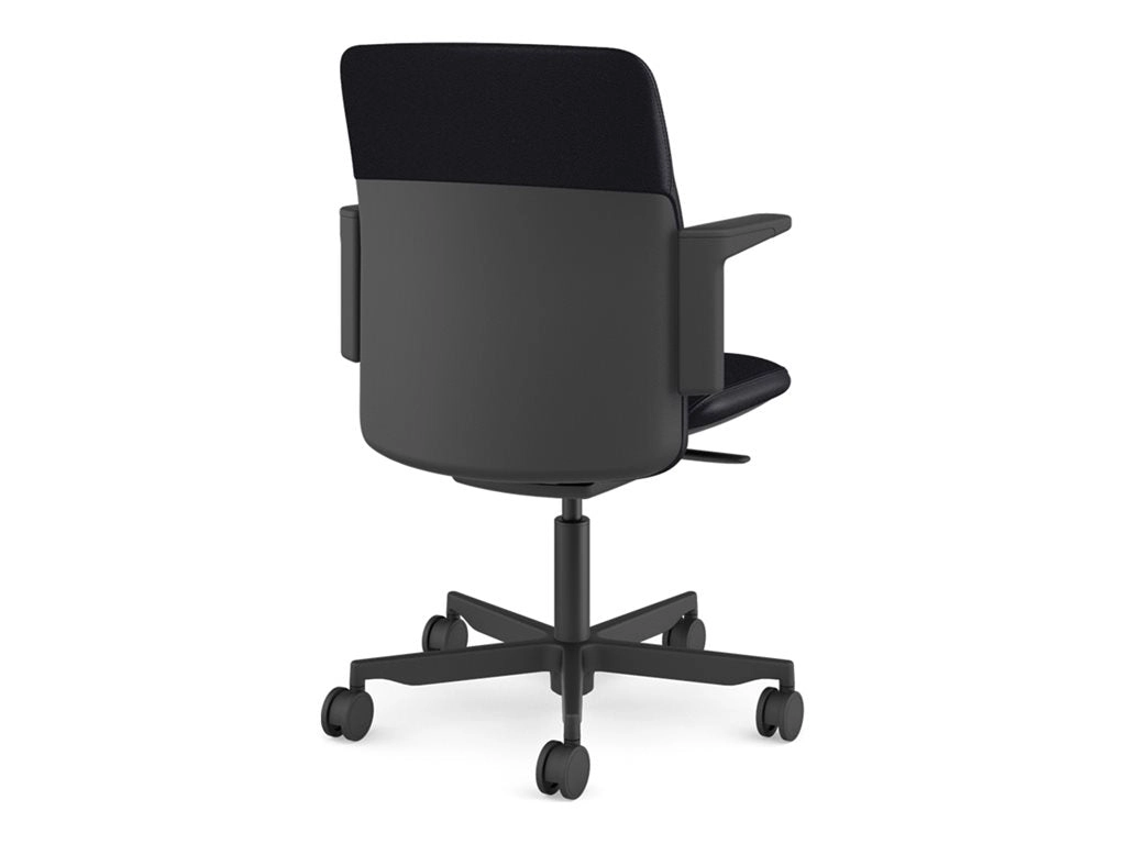 Humanscale Path - Chair - task - armrests - tilt - swivel - corvara (chrome-free leather) - black, midnight PT16BCL57NSSNSC