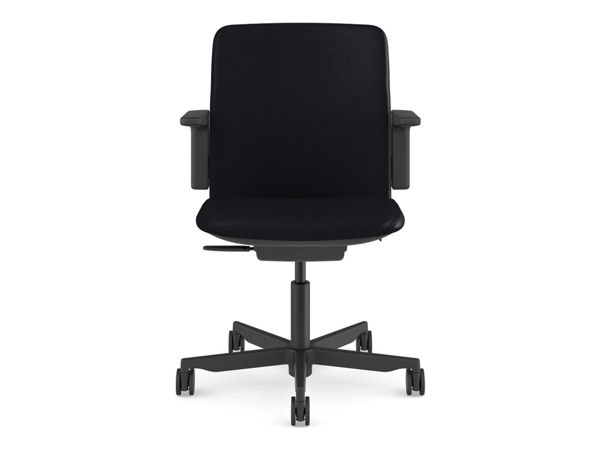 Humanscale Path - Chair - task - armrests - tilt - swivel - corvara (chrome-free leather) - black, midnight PT16BCL57NSSNSC