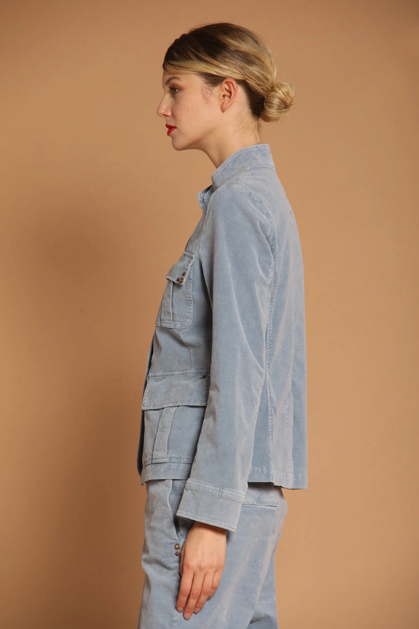 Karen women's jacket  in velvet 1000 stripes