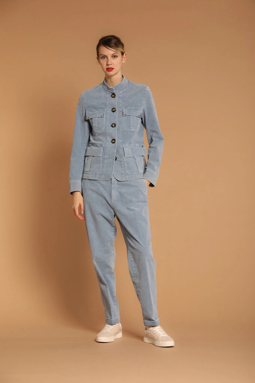 Karen women's jacket  in velvet 1000 stripes