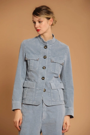Karen women's jacket  in velvet 1000 stripes