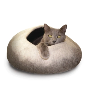 Karma Cat Felted Cave Natural/White Cat Beds
