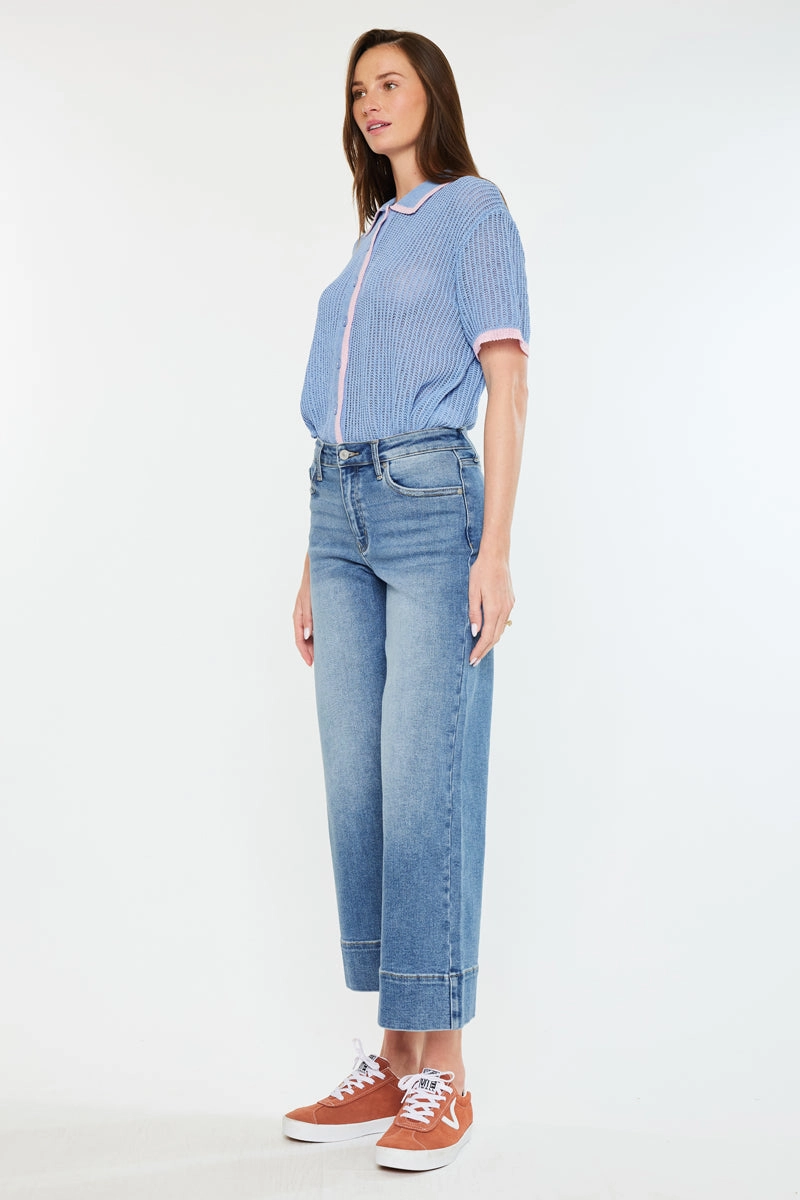 Kells High Rise Crop Wide Leg Jeans