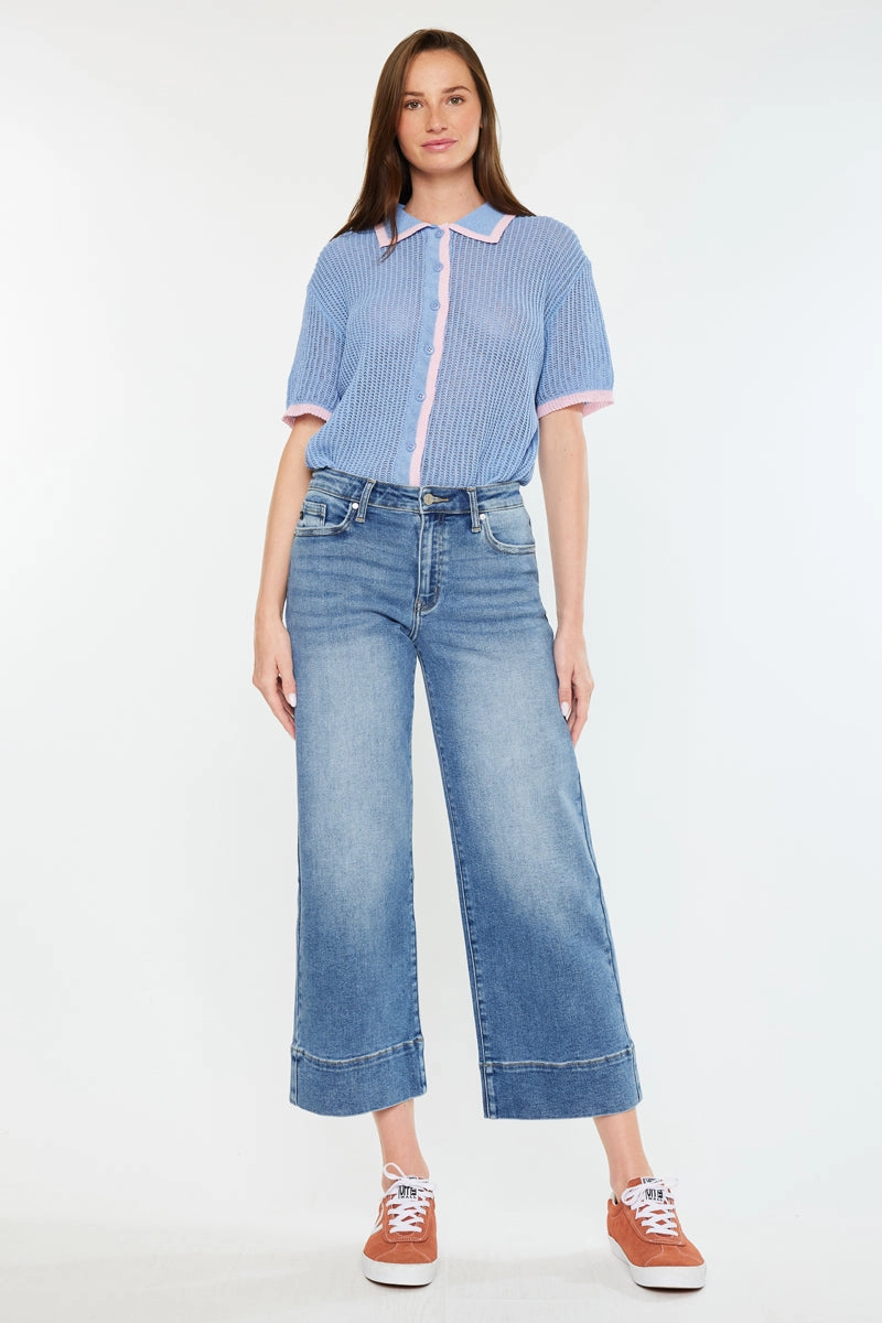 Kells High Rise Crop Wide Leg Jeans