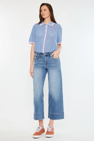 Kells High Rise Crop Wide Leg Jeans