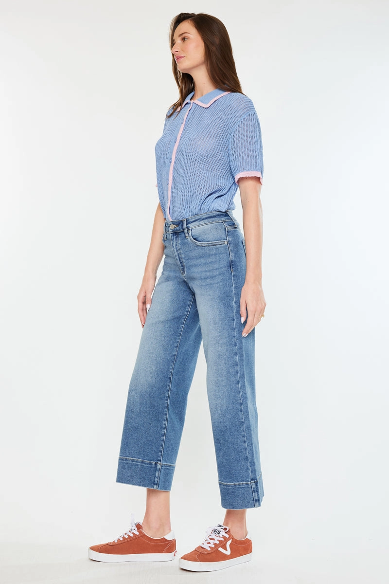 Kells High Rise Crop Wide Leg Jeans