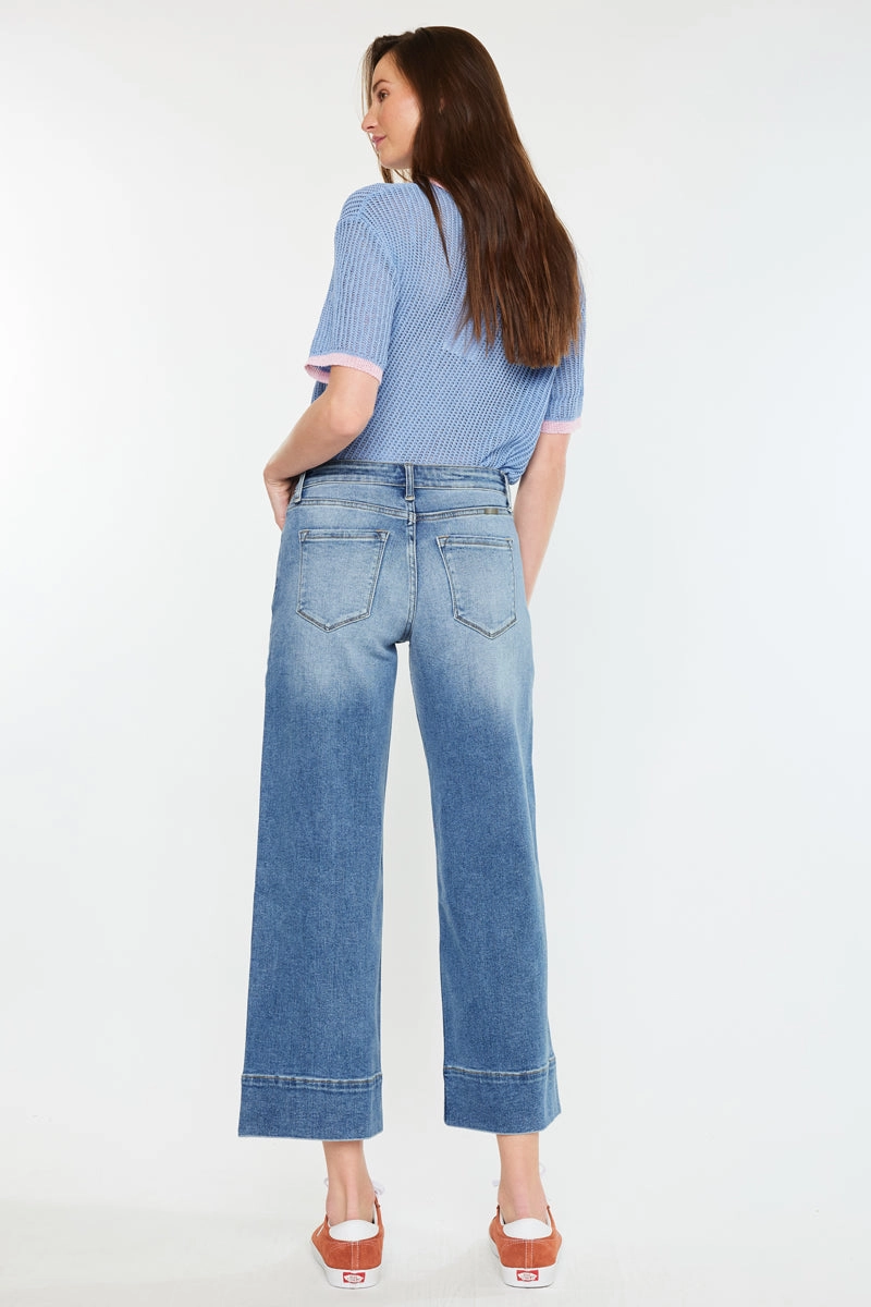 Kells High Rise Crop Wide Leg Jeans