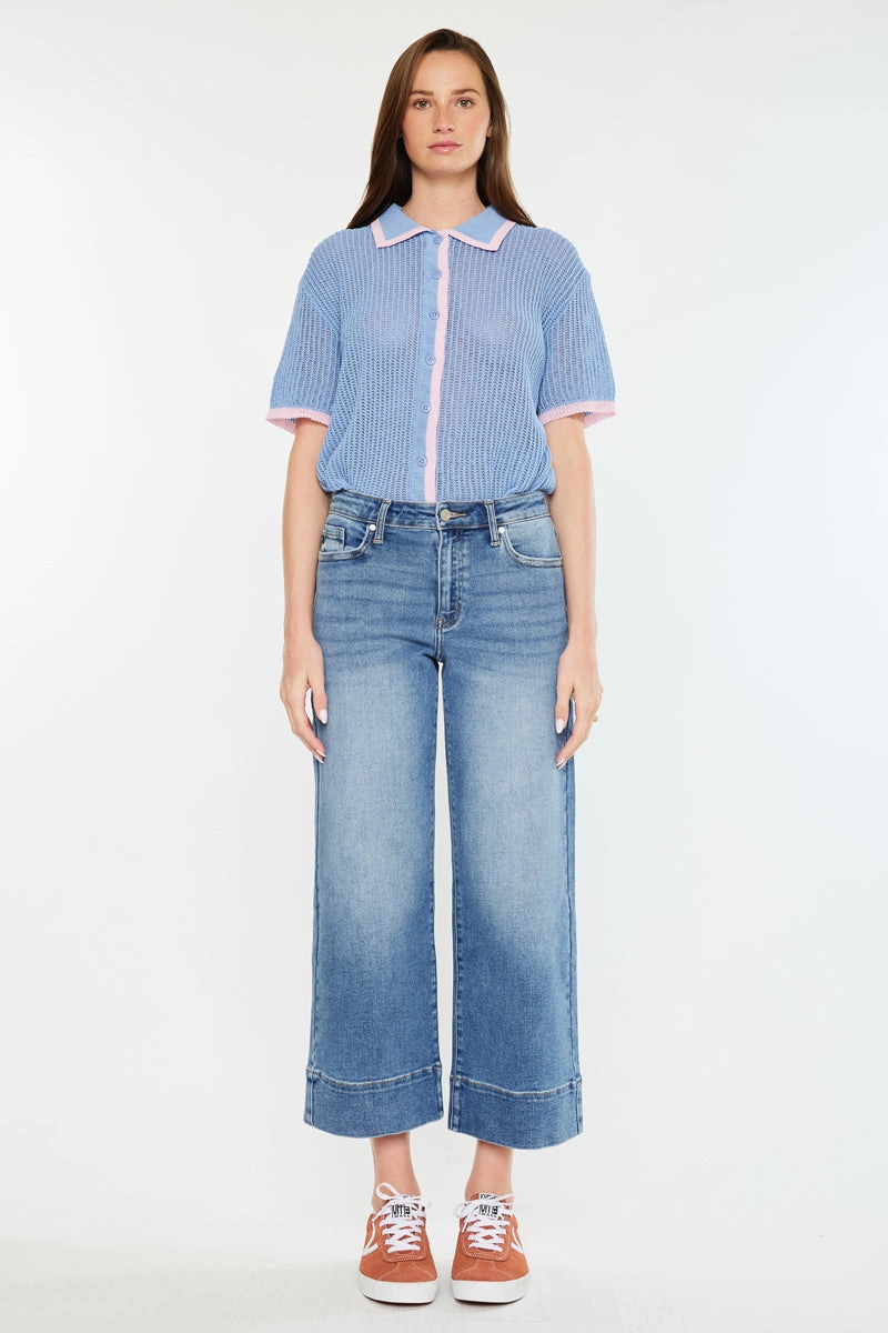 Kells High Rise Crop Wide Leg Jeans