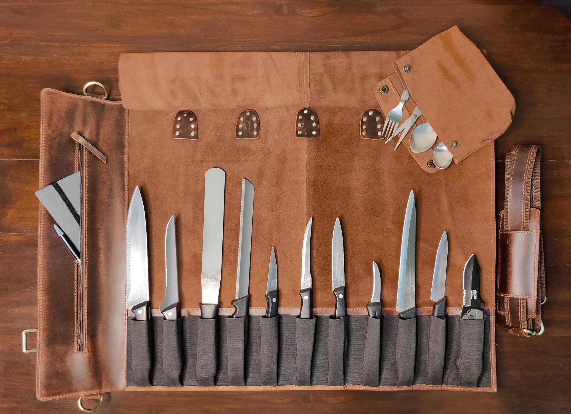 Koch Knife Roll (Dark Brown)