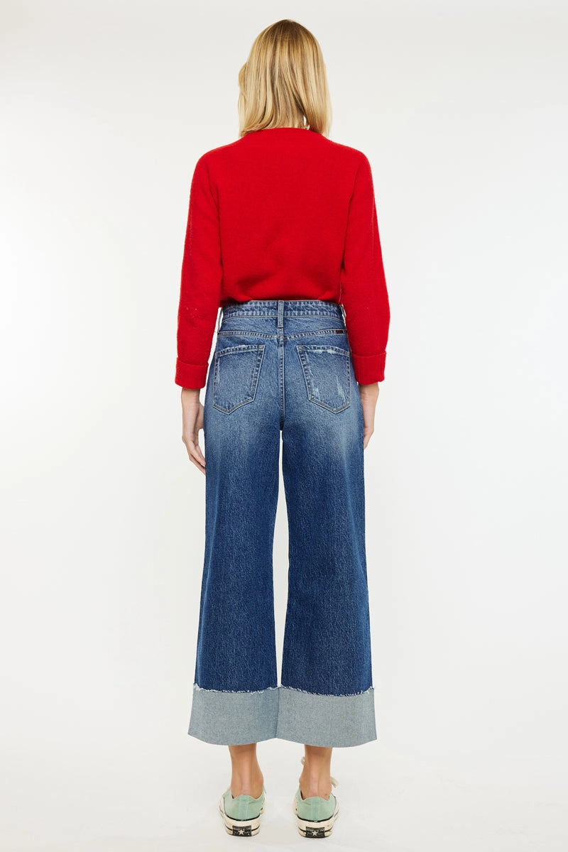 Lynn 90's Cropped Wide Leg Jeans