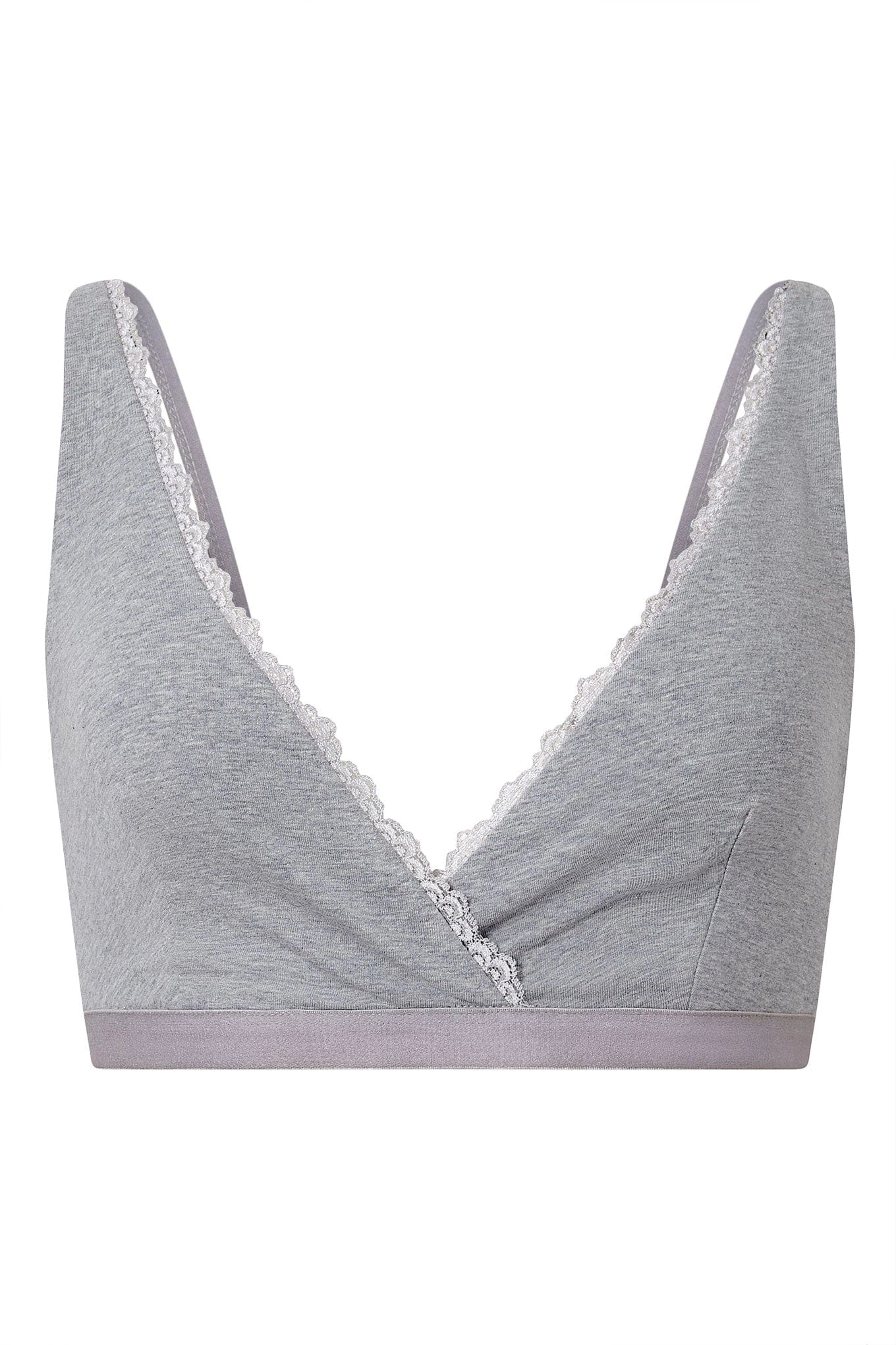 Margot Women's Organic Cotton Lace Bra | Grey