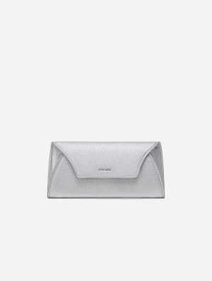 Mavis Vegan Leather Wallet | Silver Pebbled