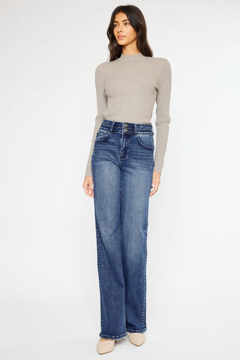 Onyx Essentials Ultra High Rise Wide Flare Jeans