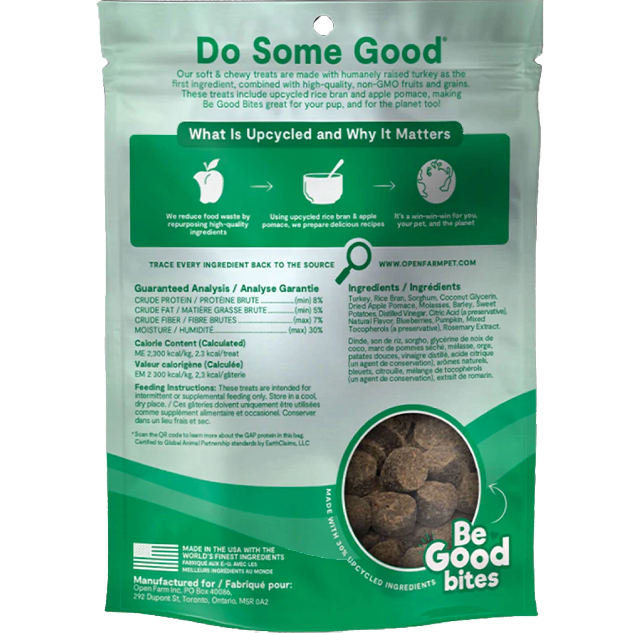 Open Farm Be Good Bites Turkey Dog Treats