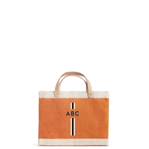 Petite Market Bag in Citrus with Black Monogram