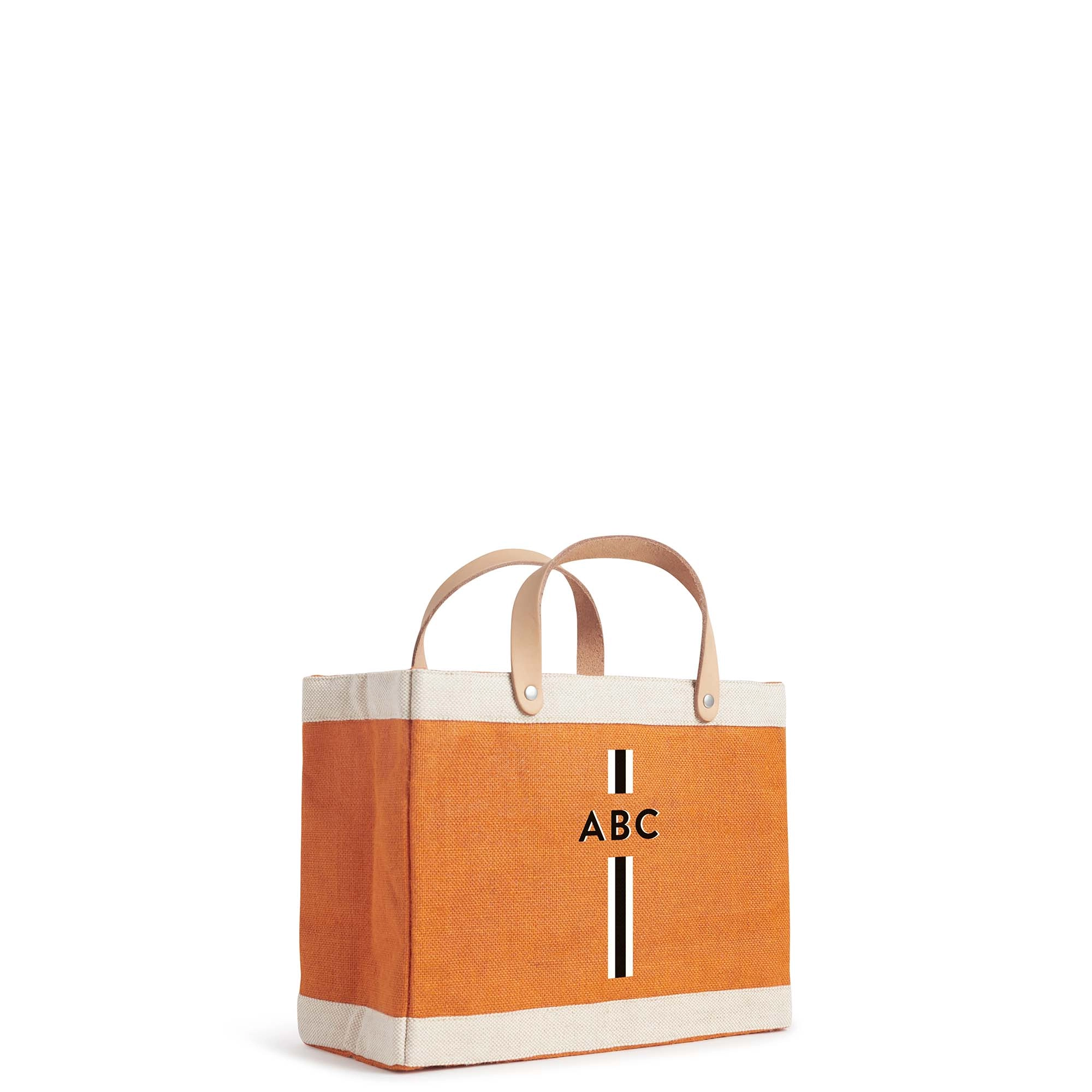 Petite Market Bag in Citrus with Black Monogram
