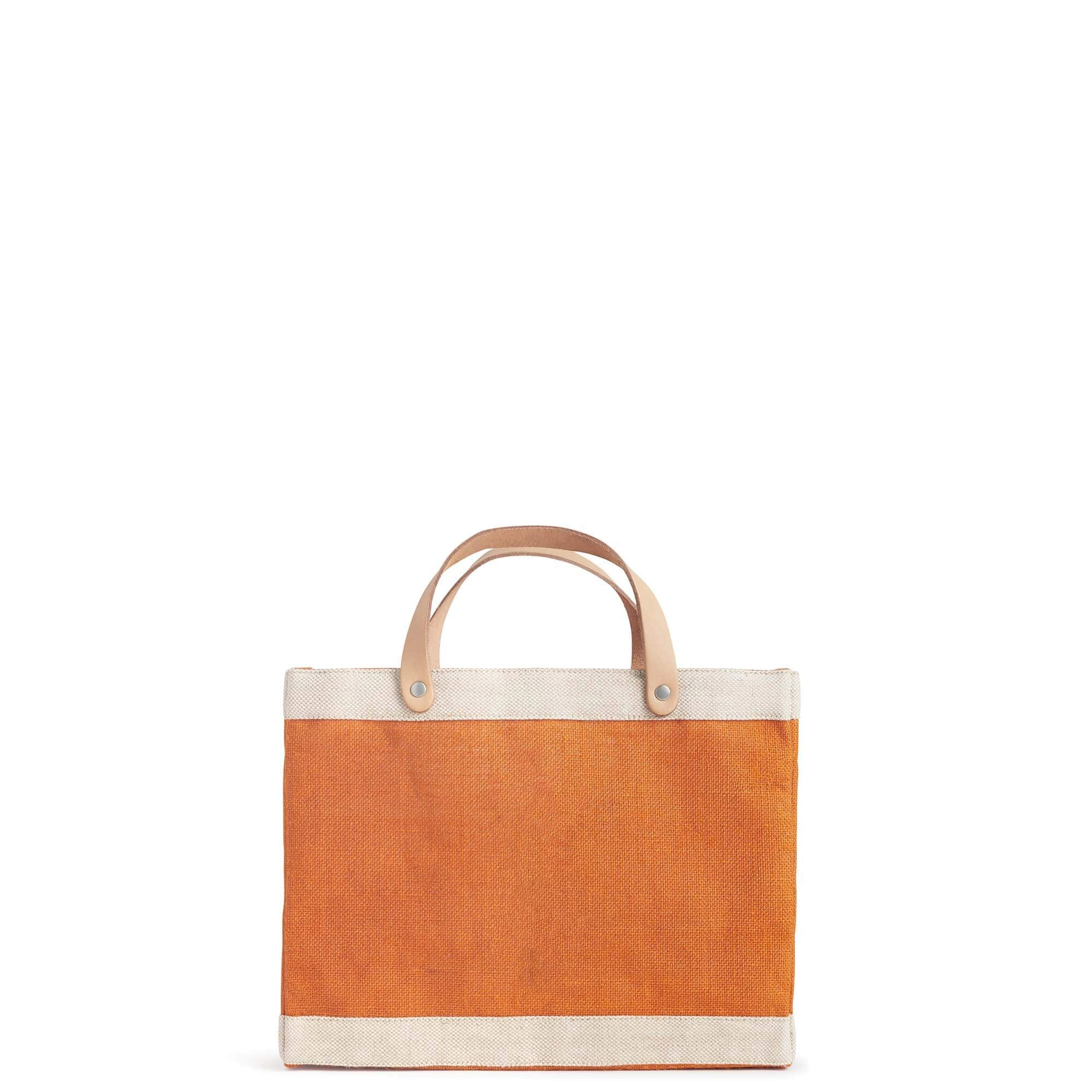 Petite Market Bag in Citrus with Black Monogram