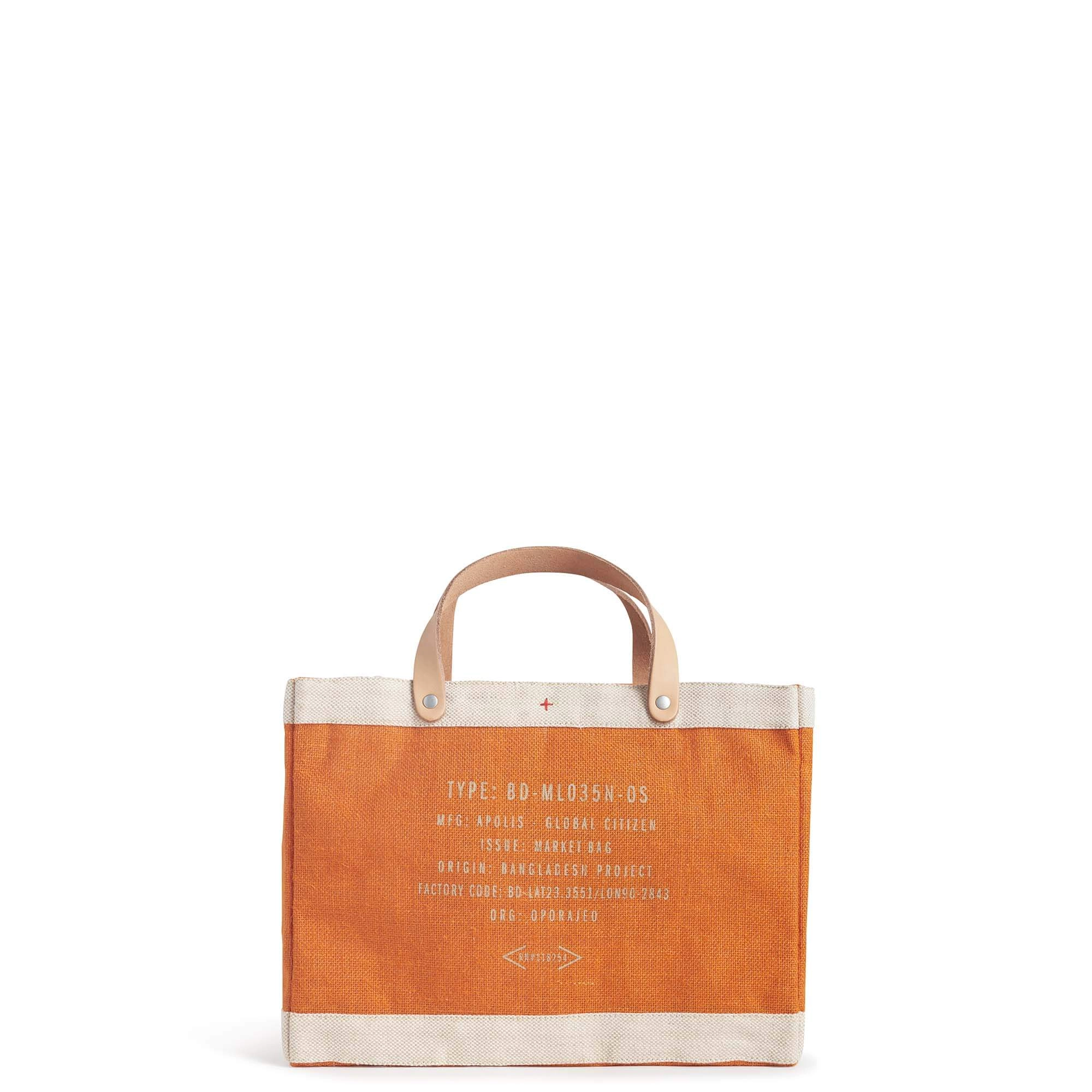 Petite Market Bag in Citrus with Black Monogram