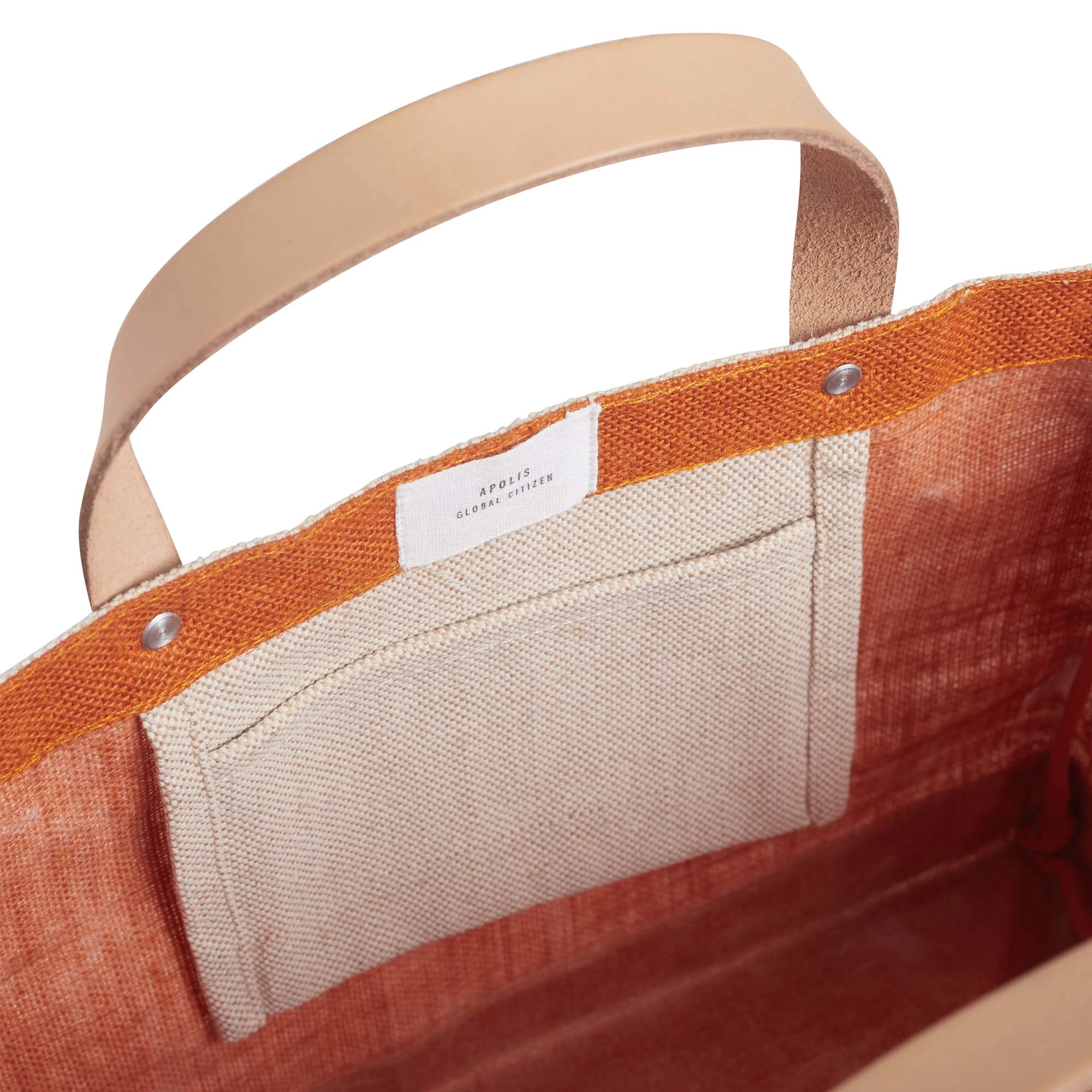 Petite Market Bag in Citrus with Black Monogram