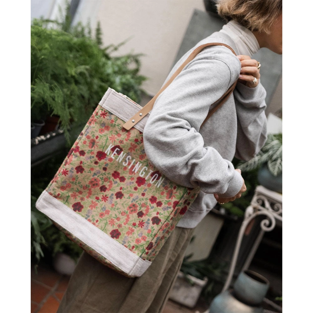 Petite Market Bag in Floret with Strap by Amy Logsdon