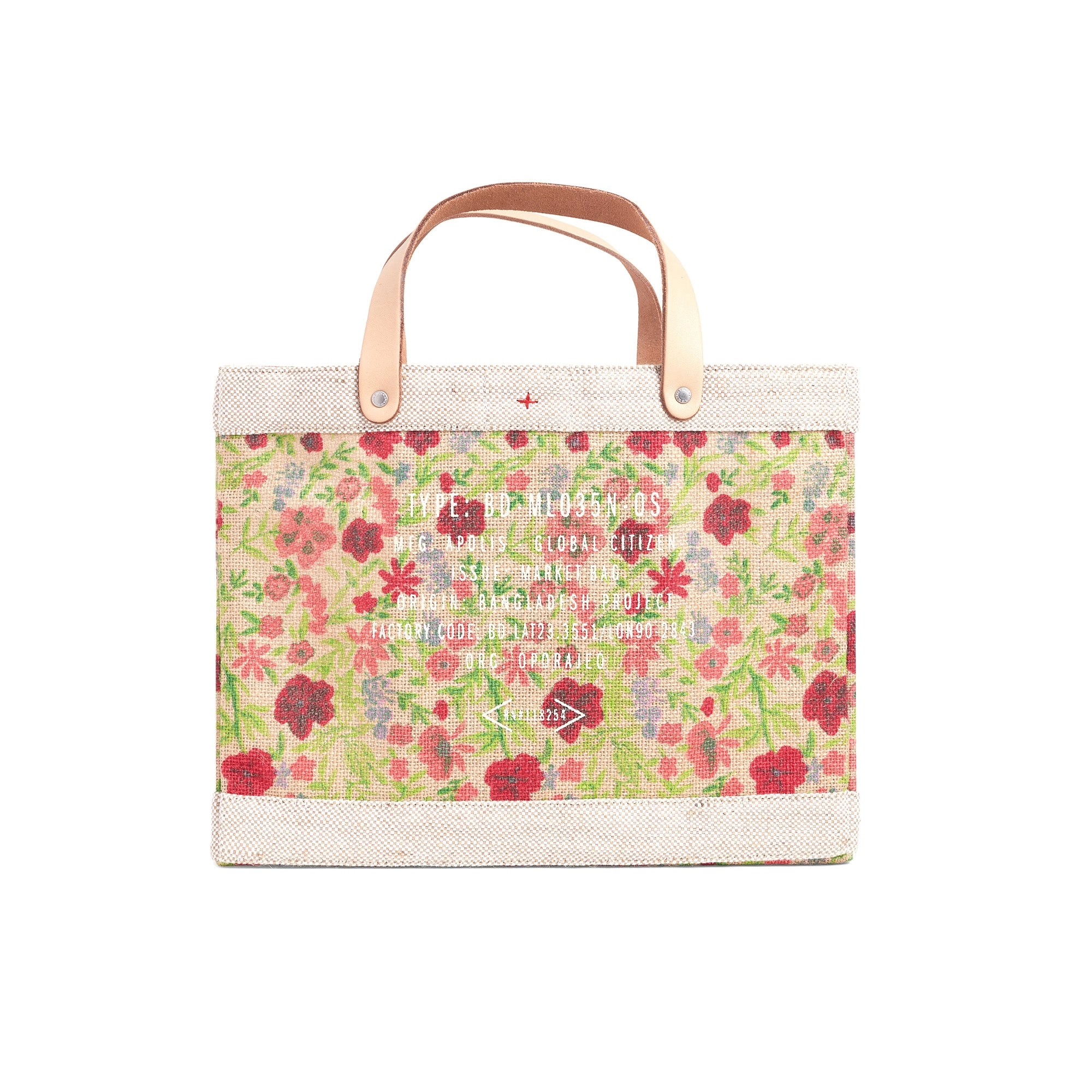 Petite Market Bag in Floret with Strap by Amy Logsdon
