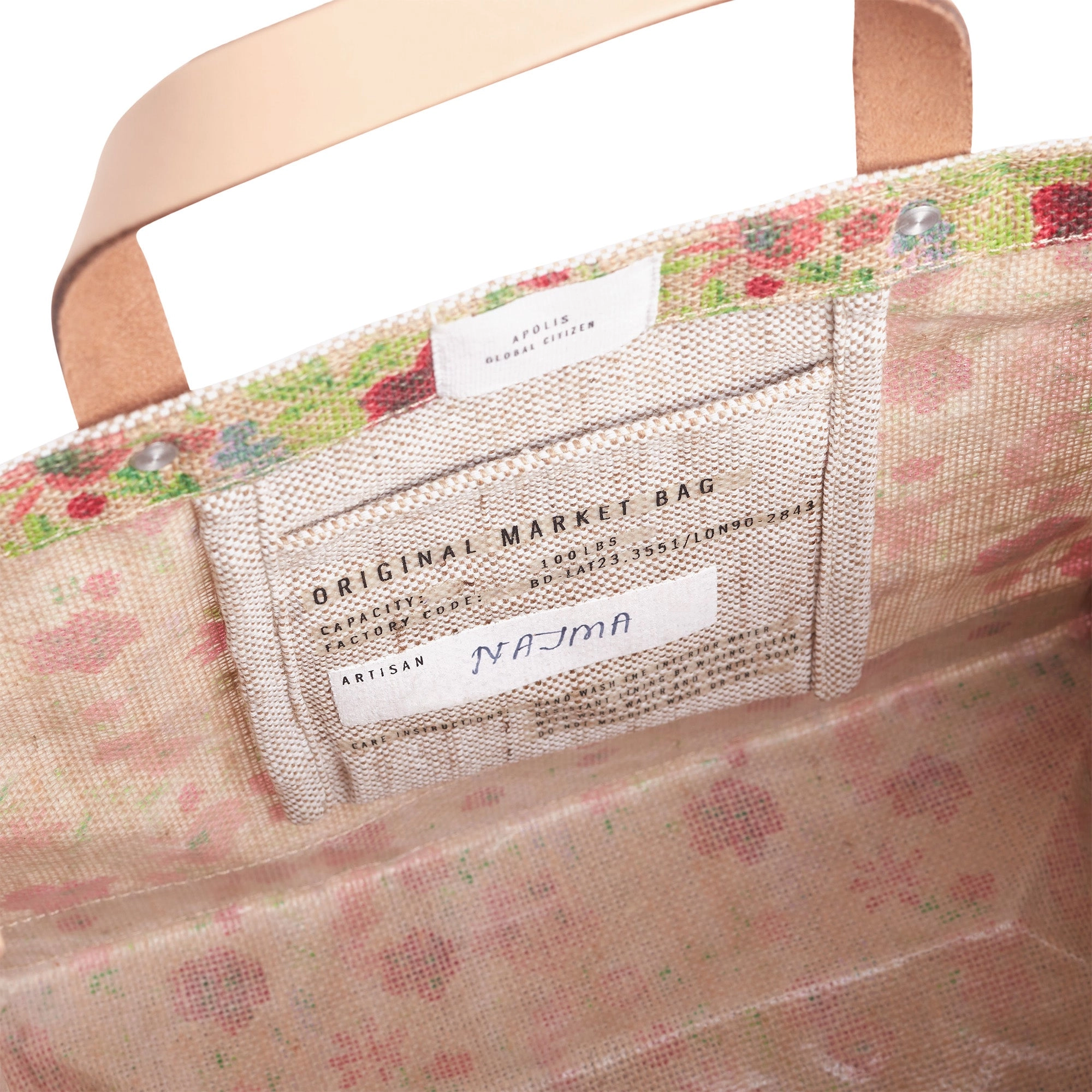 Petite Market Bag in Floret with Strap by Amy Logsdon