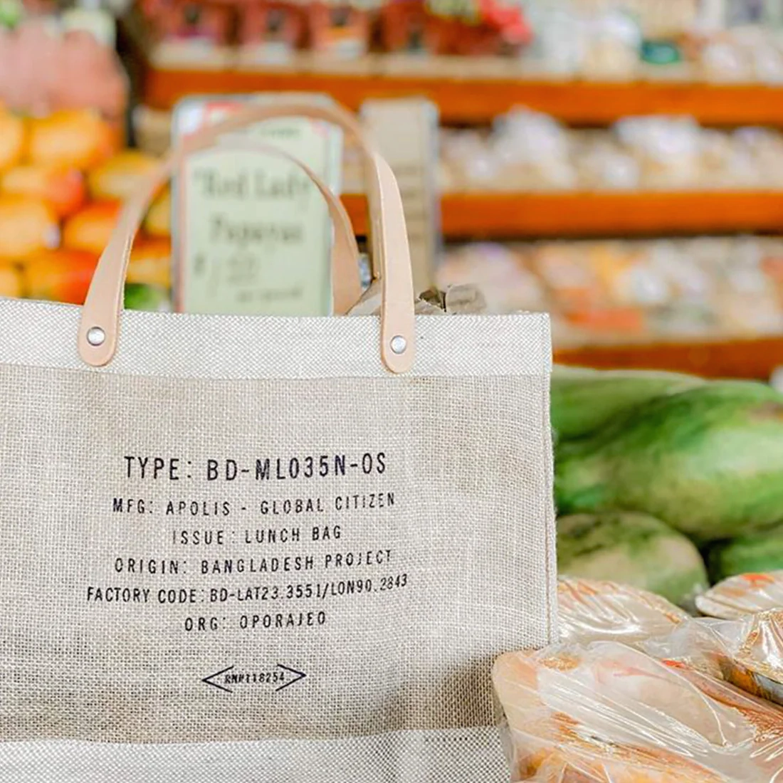 Petite Market Bag in Natural for L.A. PALISADES