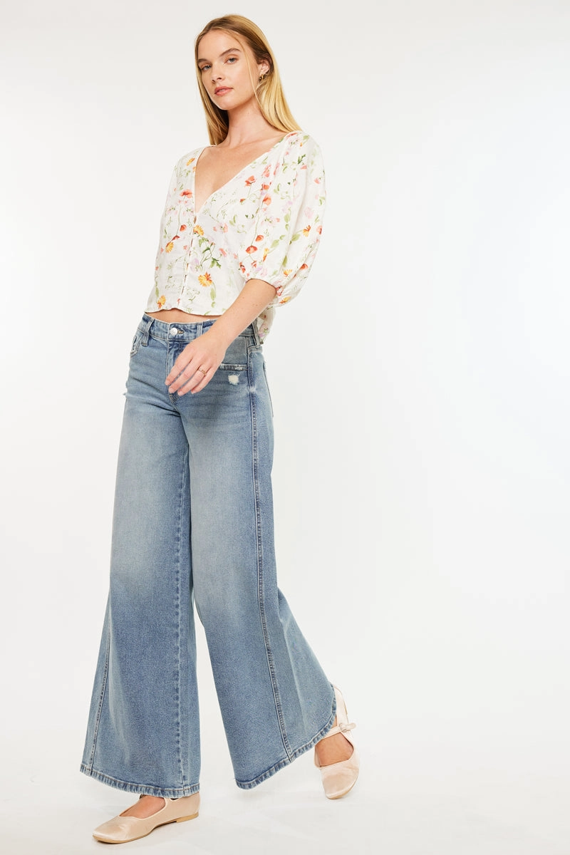 Renee Essentials Mid Rise Super Wide Jeans