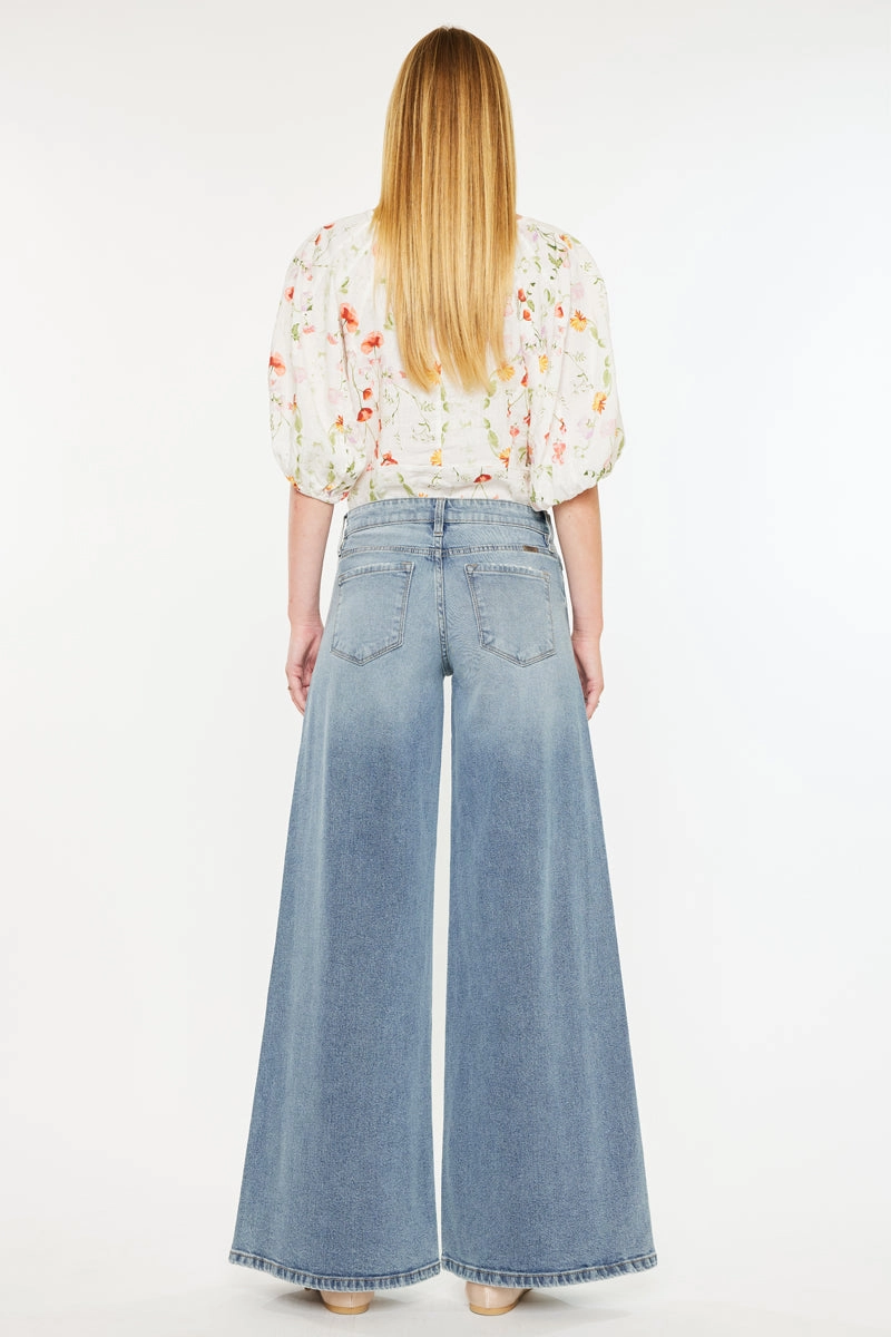 Renee Essentials Mid Rise Super Wide Jeans