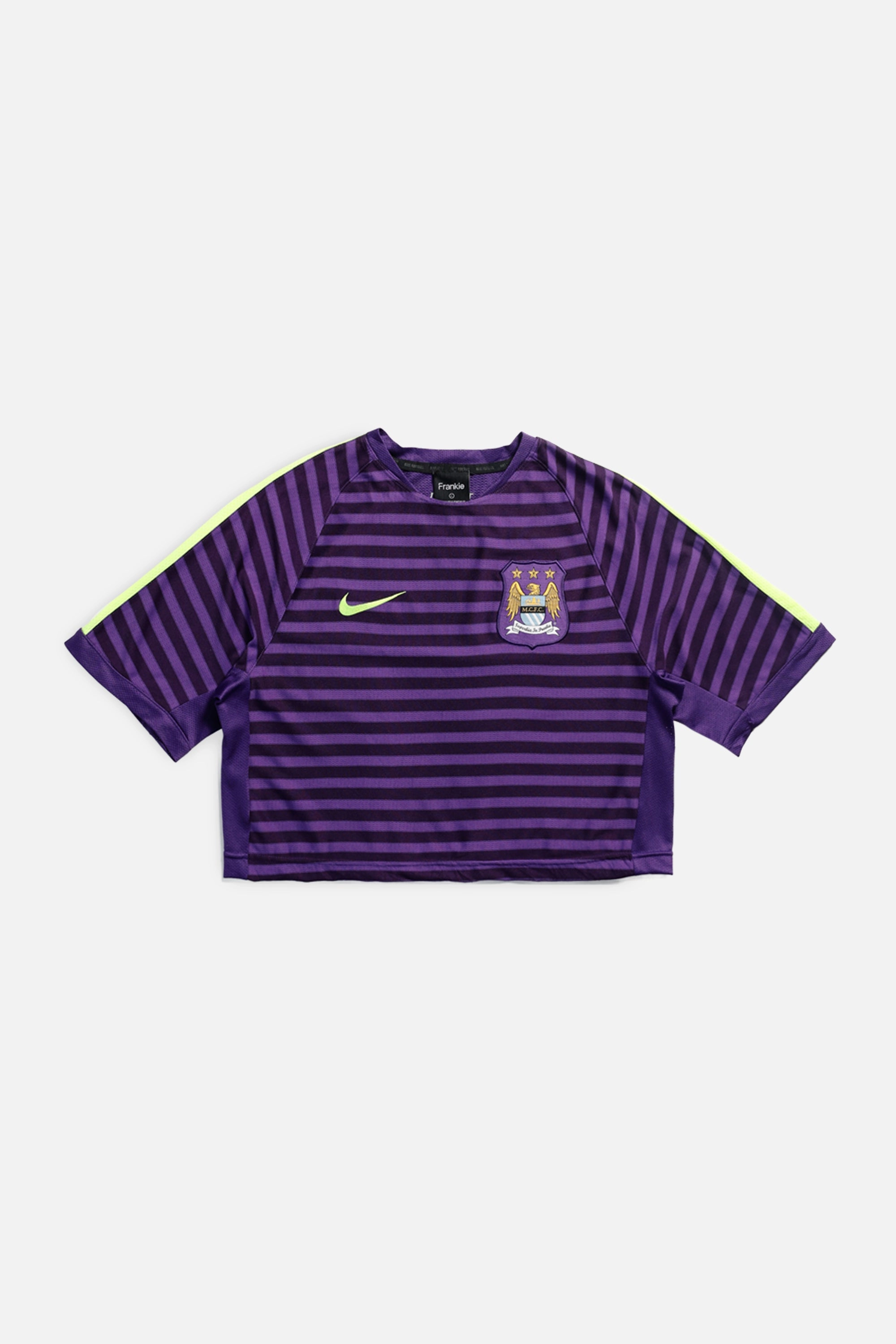 Rework Crop Manchester City Soccer Jersey - L