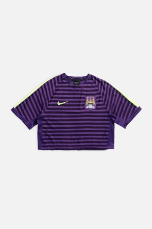 Rework Crop Manchester City Soccer Jersey - L