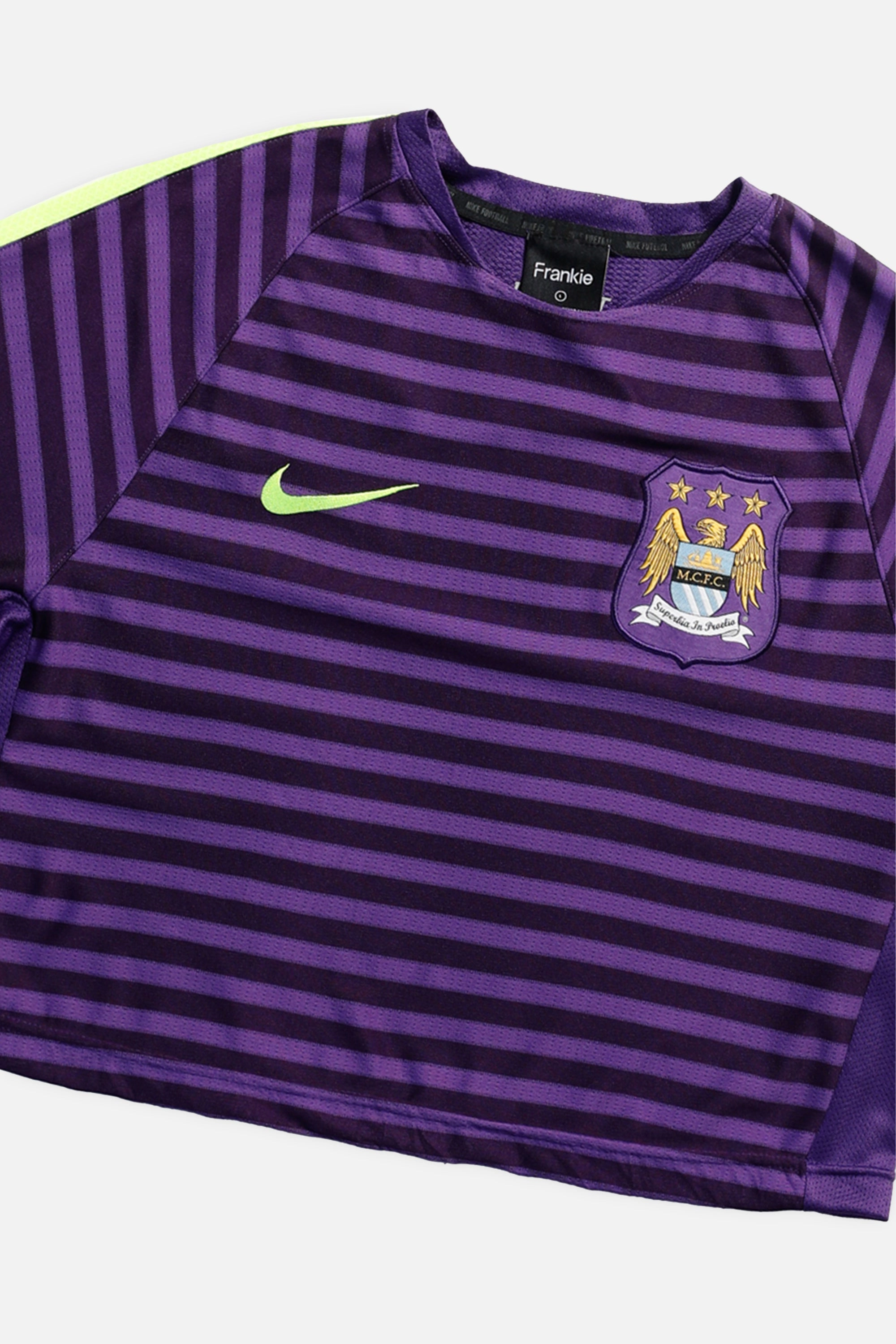 Rework Crop Manchester City Soccer Jersey - L