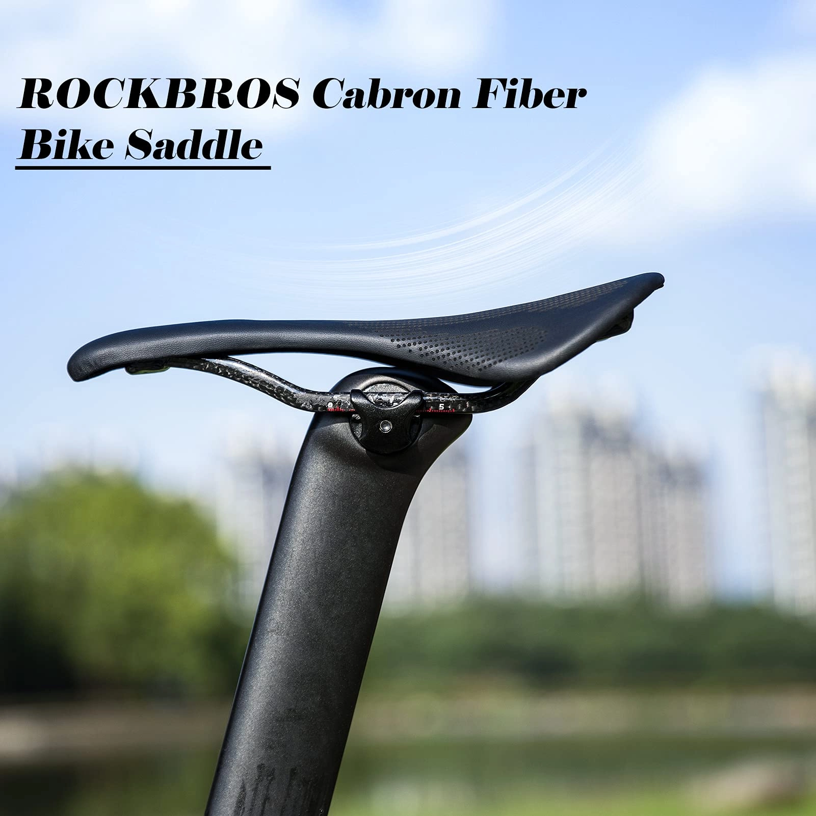 ROCKBROS Carbon Fiber Bike Saddle Lightweight Shock-Absorbing Comfort for Men Women"