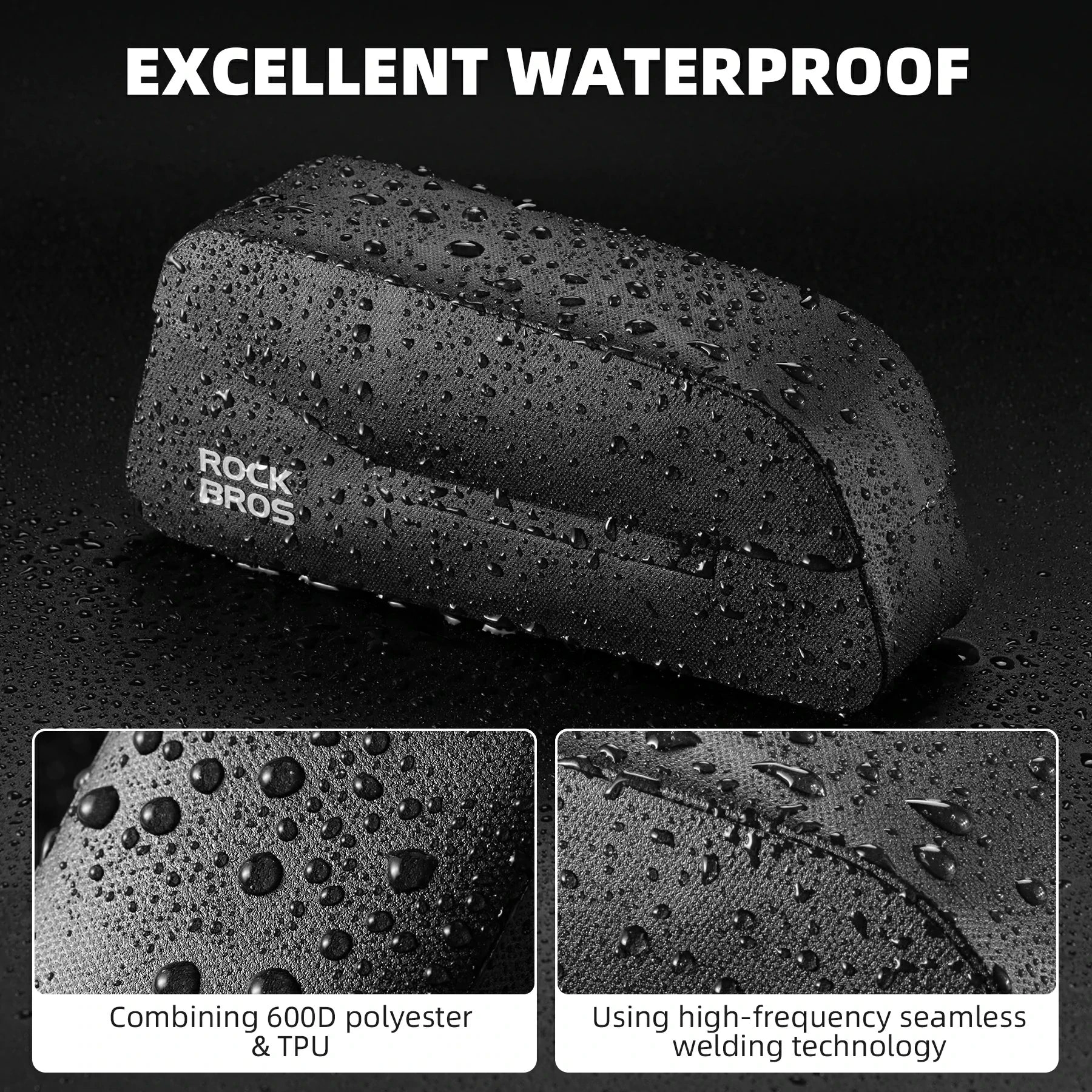 ROCKBROS Magnetic 100% Waterproof Bike Top Tube Frame Bag 0.6L/0.9L