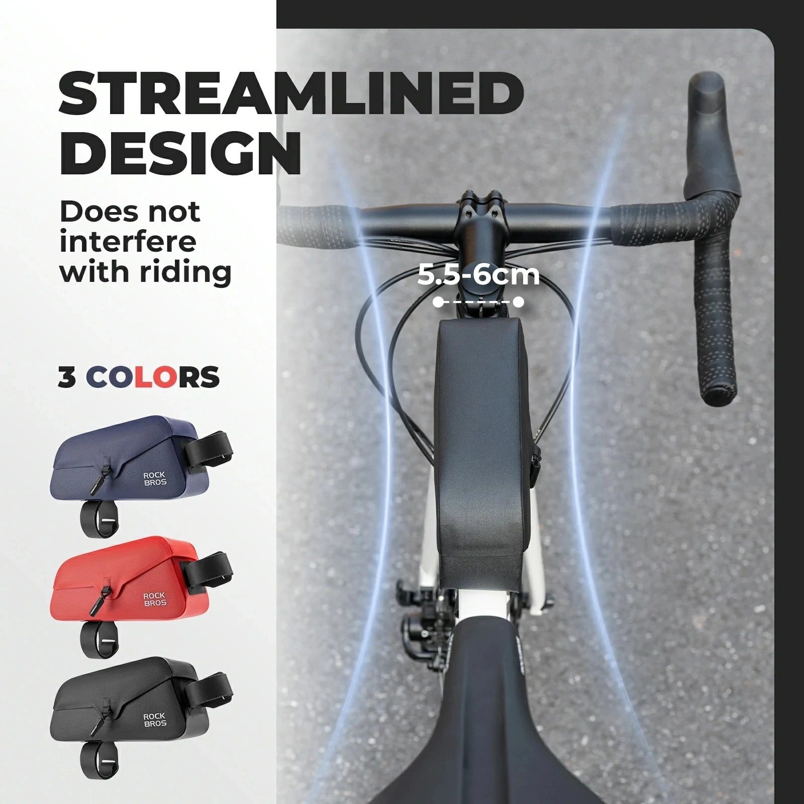 ROCKBROS Magnetic 100% Waterproof Bike Top Tube Frame Bag 0.6L/0.9L