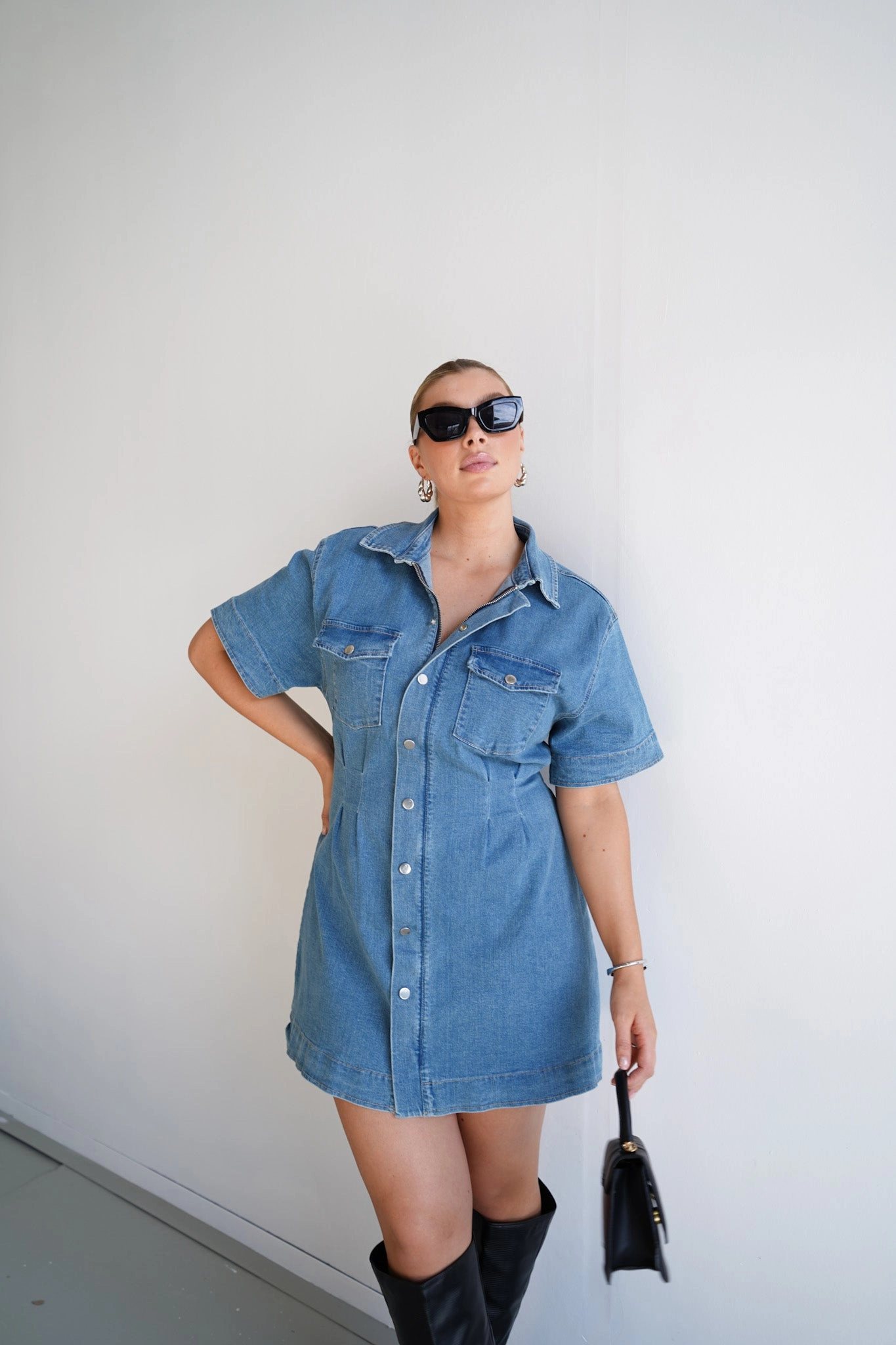 SAVEIRA DENIM DRESS BLUE