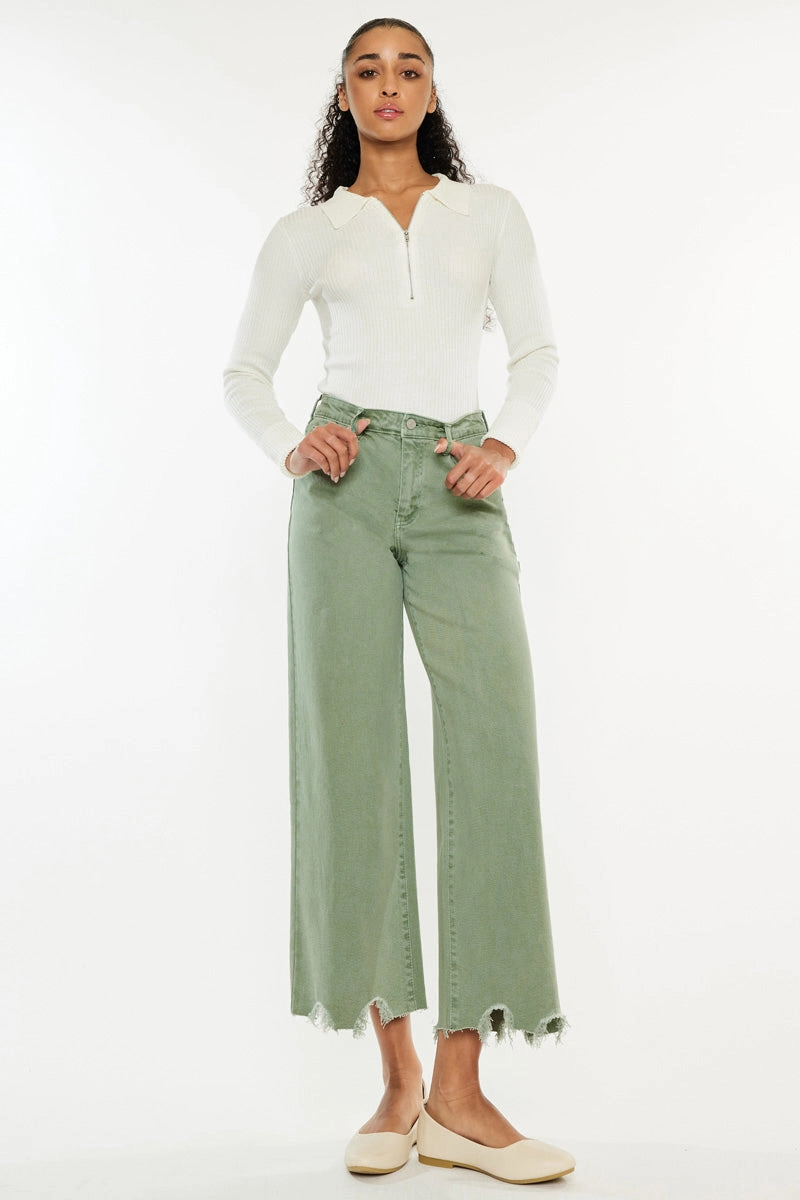 Savie Cropped Wide Leg Jeans
