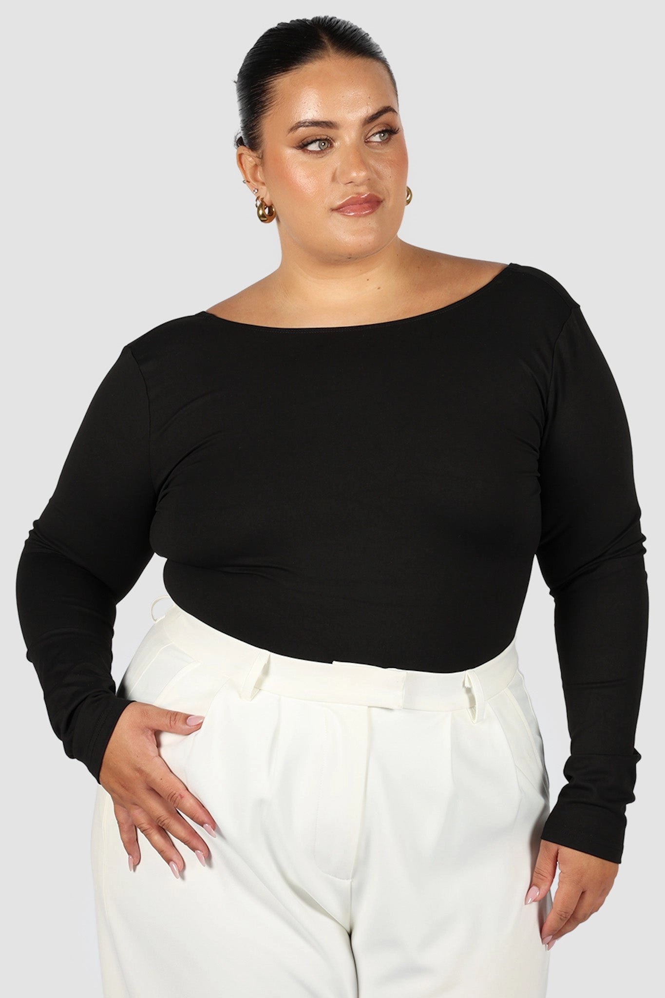 SCOOP BACK BODYSUIT BLACK