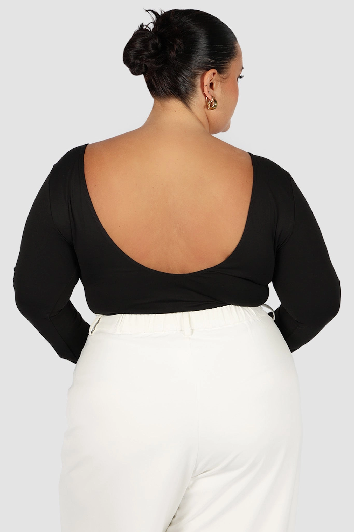 SCOOP BACK BODYSUIT BLACK