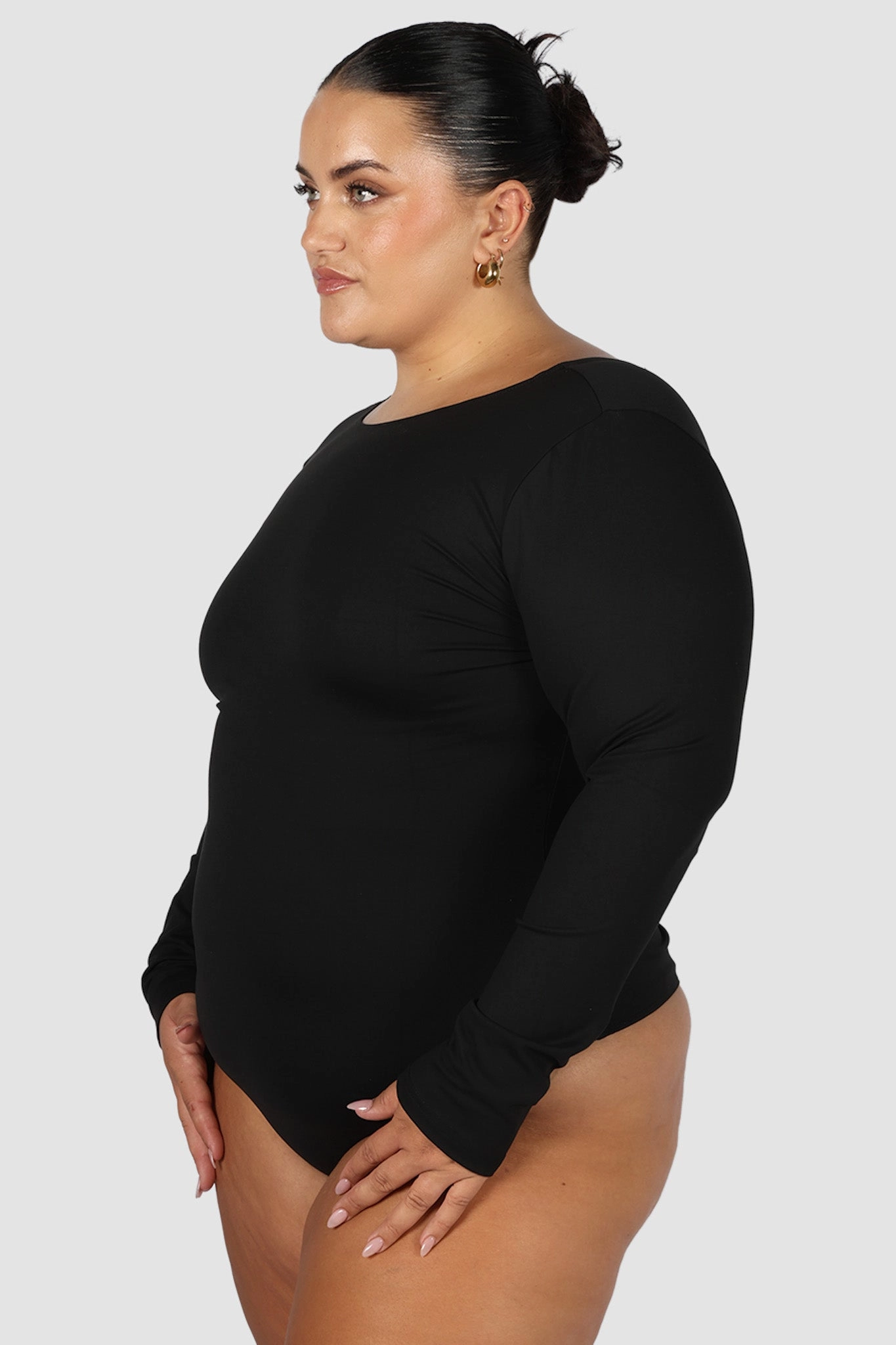 SCOOP BACK BODYSUIT BLACK