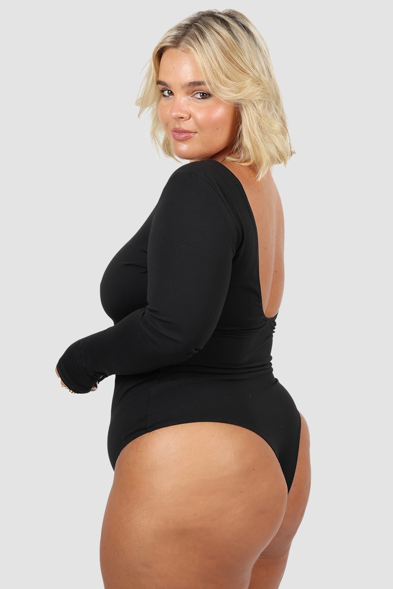 SCOOP BACK BODYSUIT BLACK