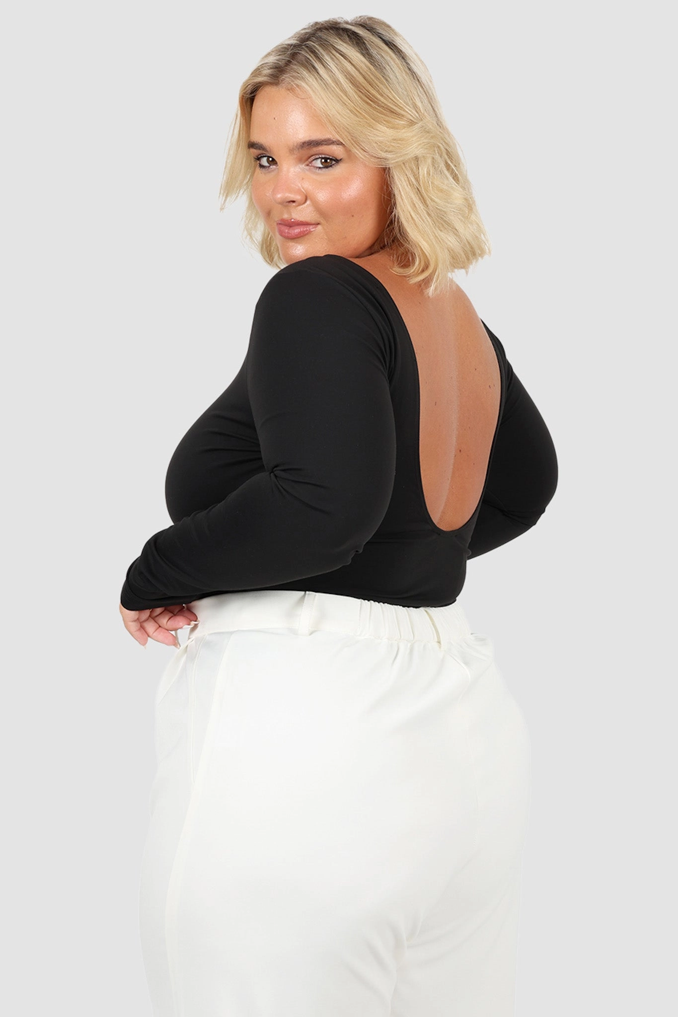 SCOOP BACK BODYSUIT BLACK