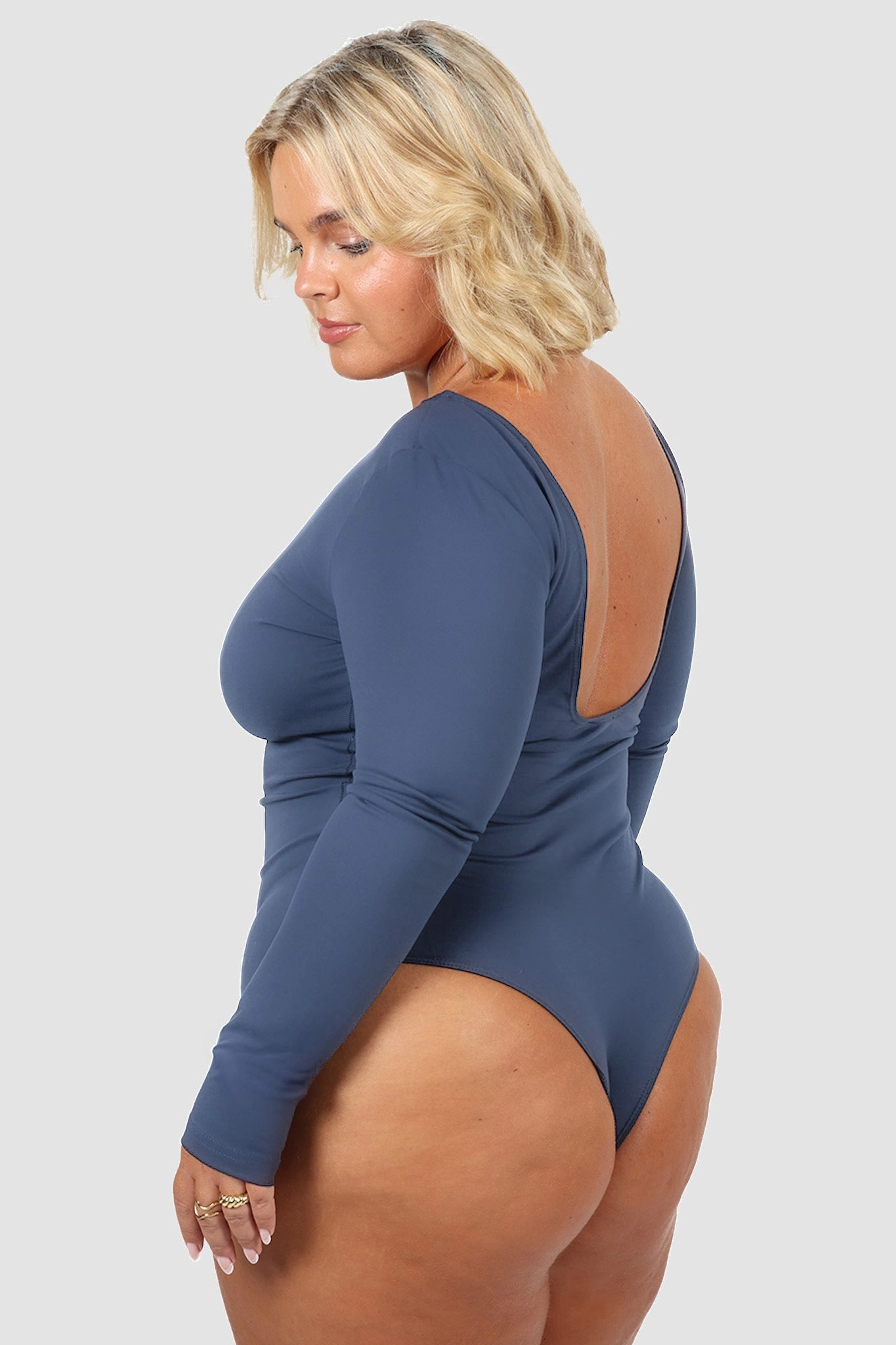 SCOOP BACK BODYSUIT SLATE