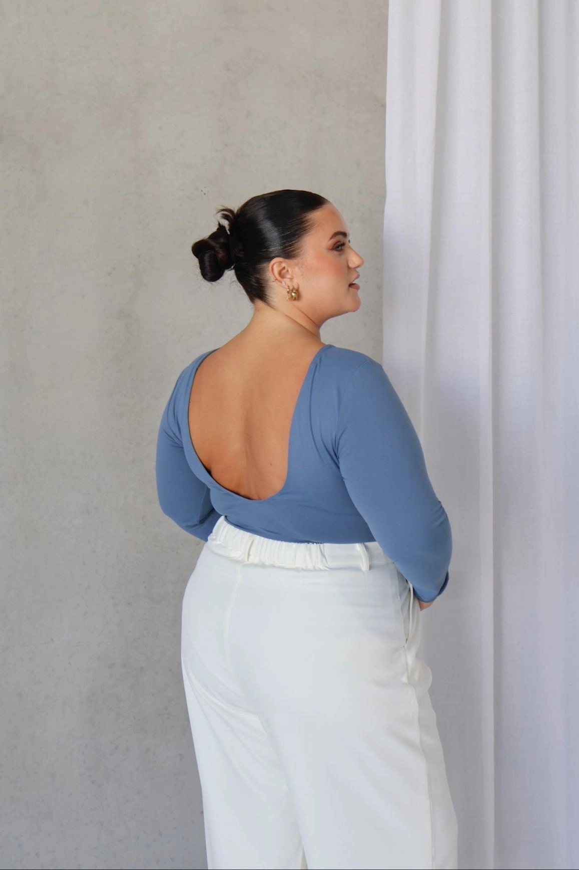 SCOOP BACK BODYSUIT SLATE