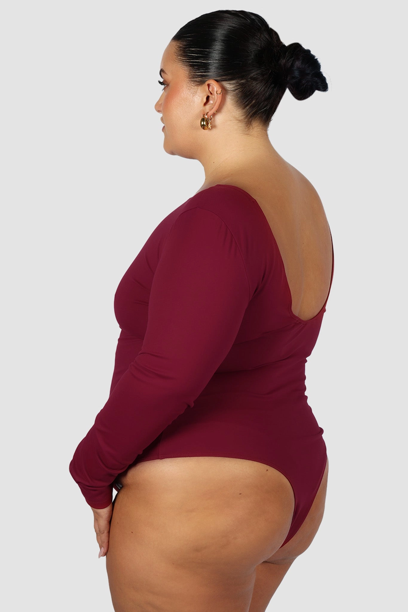 SCOOP BACK BODYSUIT WINE