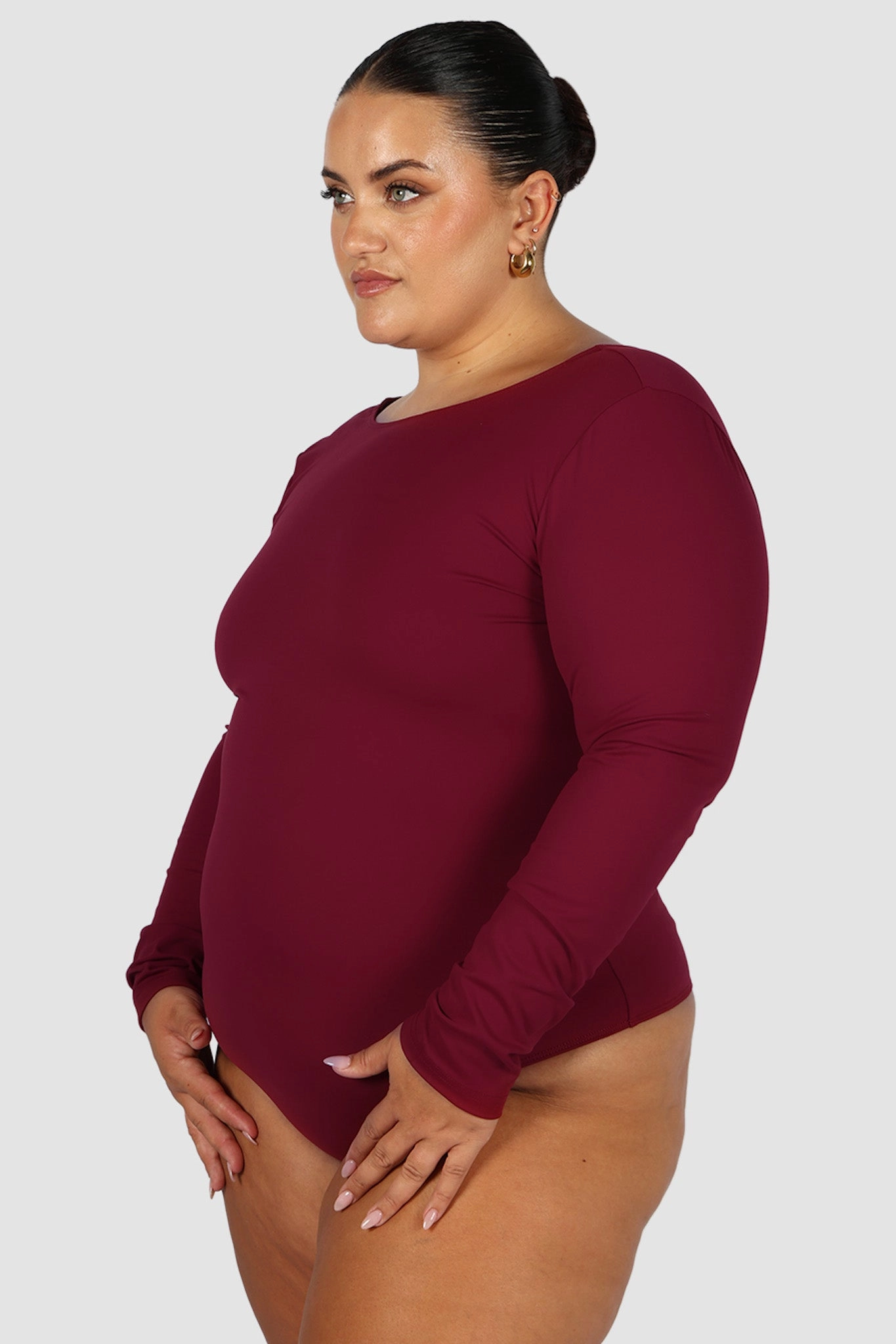 SCOOP BACK BODYSUIT WINE