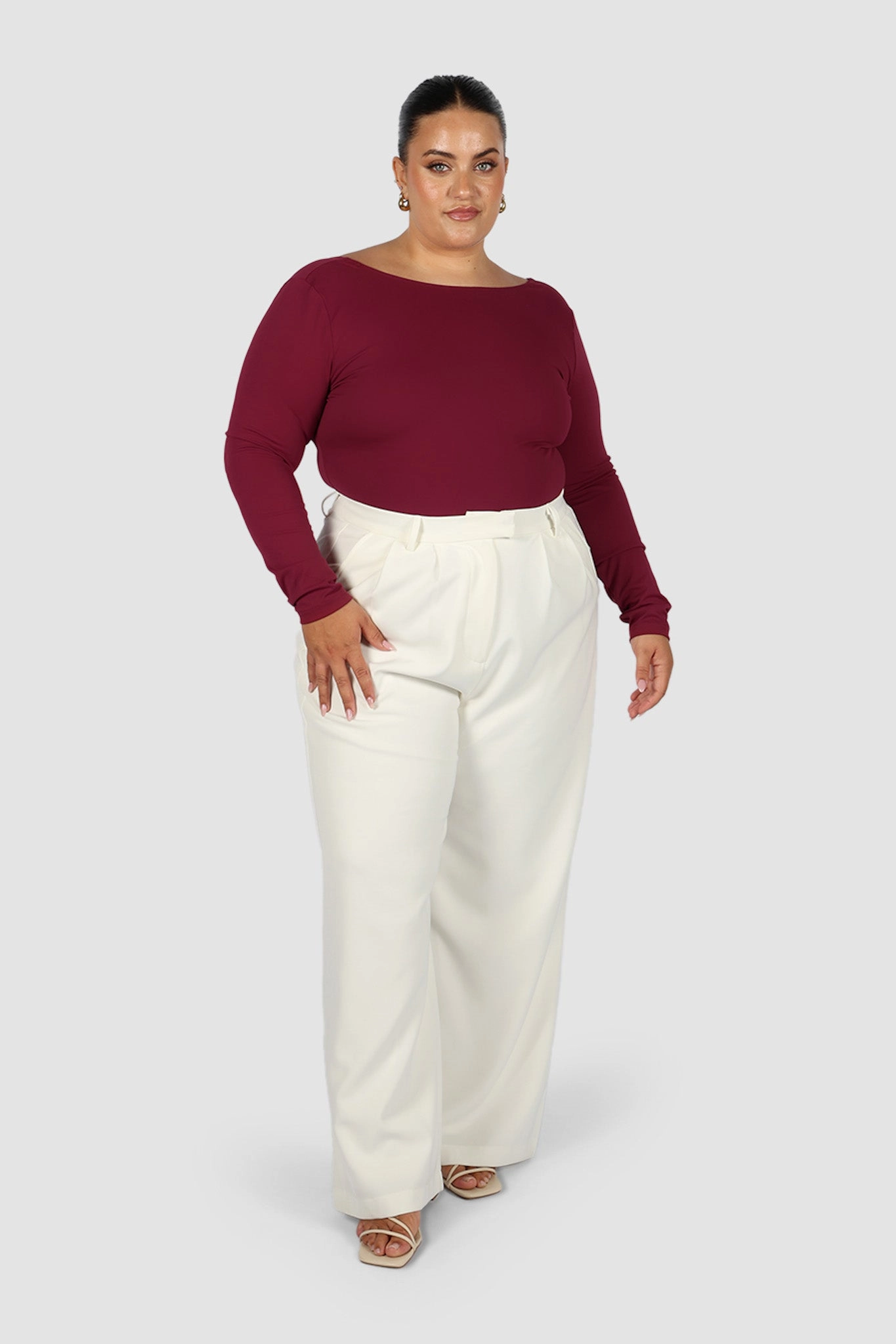 SCOOP BACK BODYSUIT WINE